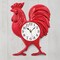 Collections Etc Farmhouse Red Rooster-Shaped Rustic Wall Clock